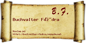 Buchvalter Fédra névjegykártya